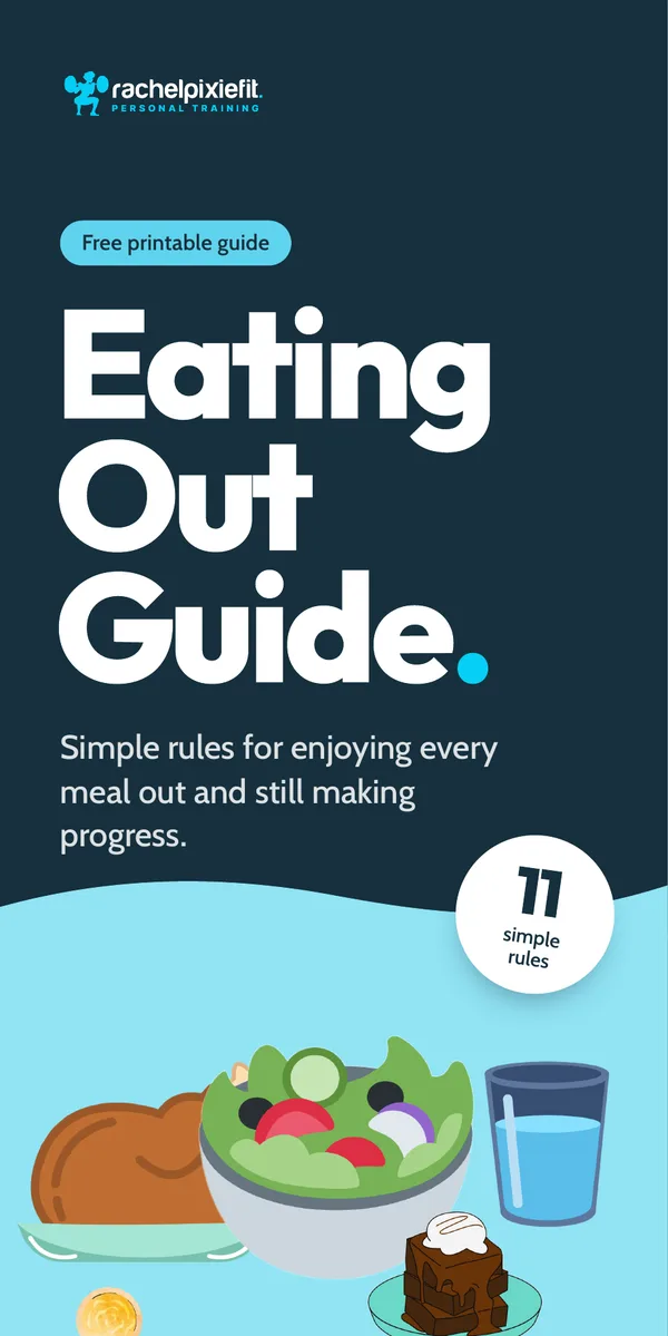 Cover of Rachel's free Eating Out Guide: 11 simple rules